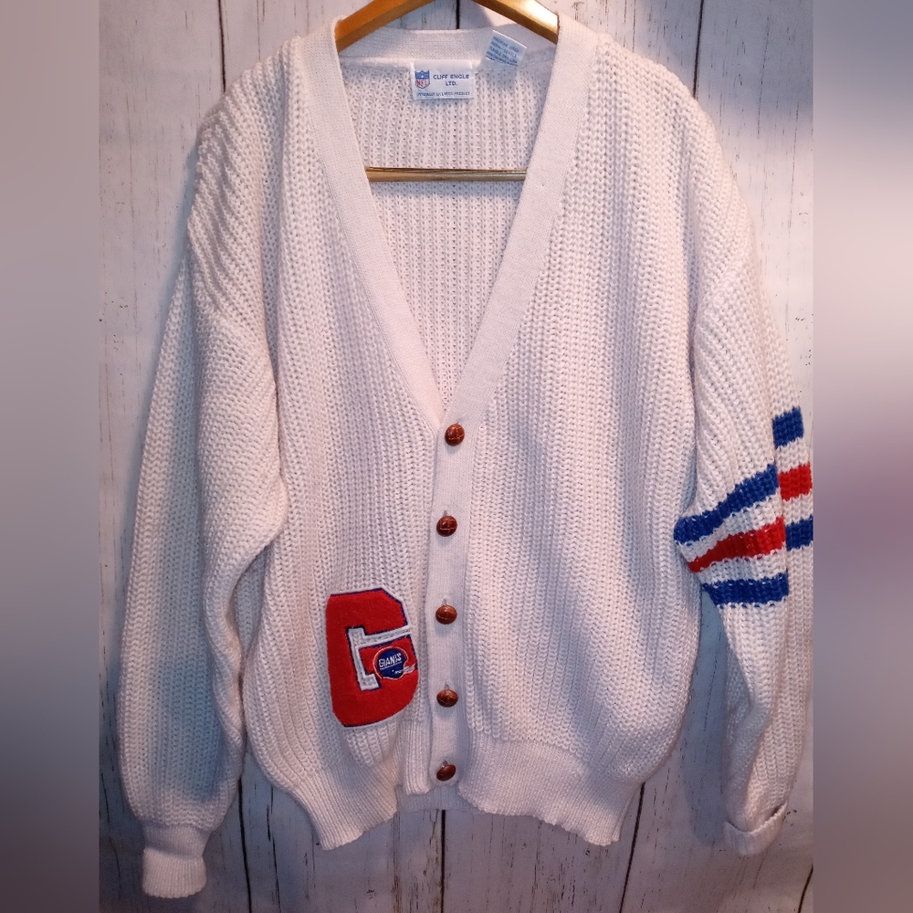 Vintage Cliff Engle Cardigan Sweater Letterman Giants